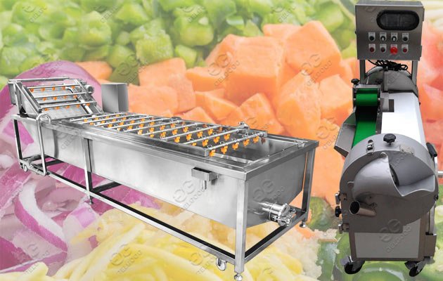 fruit vegetable washing cutting machine price