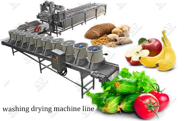 industrial fruit washing drying machine