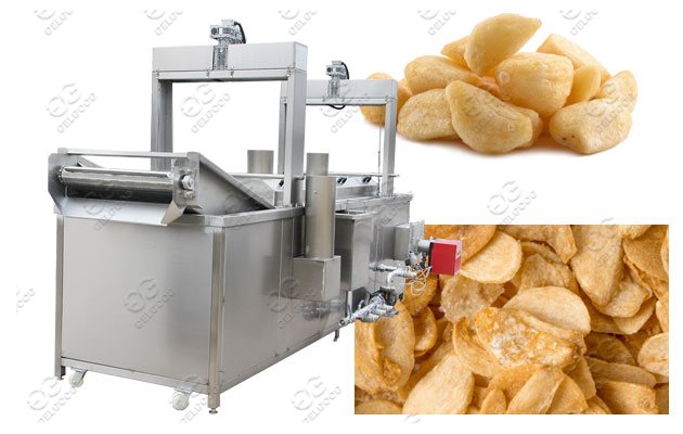 garlic chips frying machine