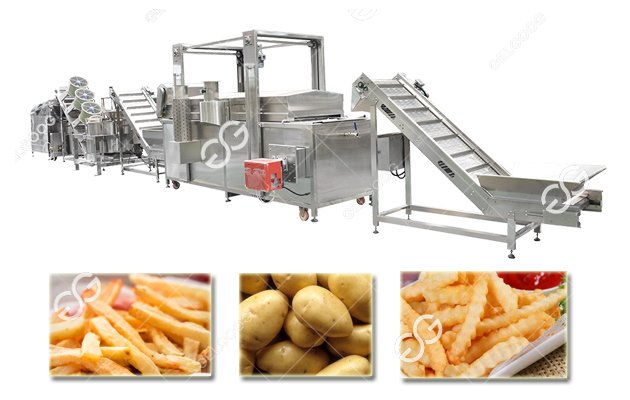 french fries making line