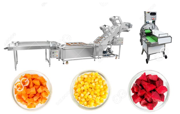 fruit vegetable washing cutting machine